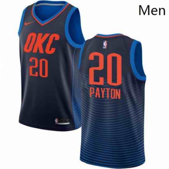 Mens Nike Oklahoma City Thunder 20 Gary Payton Authentic Navy Blue NBA Jersey Statement Edition